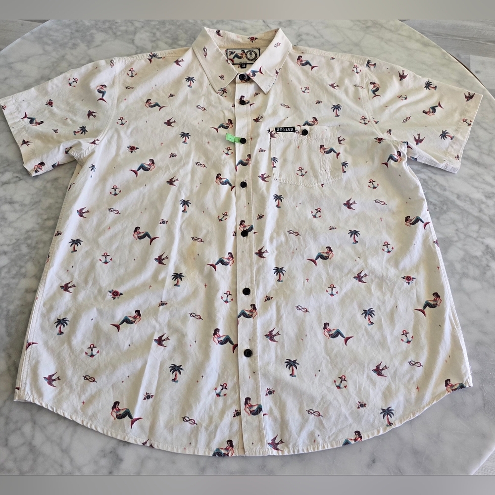 Sullen Art Company Sailor Life Button-up Short Sleeve Shirt Men's Size XL‎